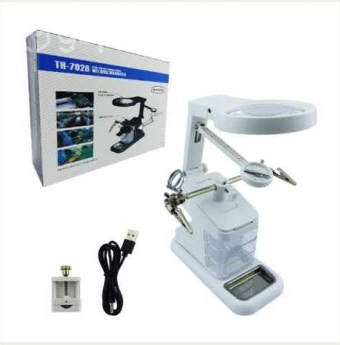 Tercera Mano Con Doble Lupa 10 Led, Para Cautin