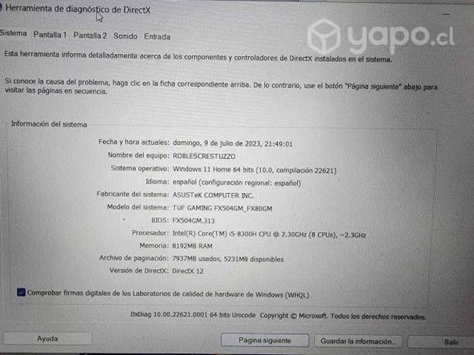 Notebook ASUS TUF Gaming Notebook