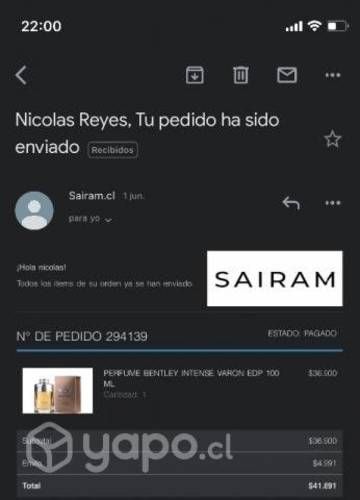 Perfume Bentley intense 100 ml