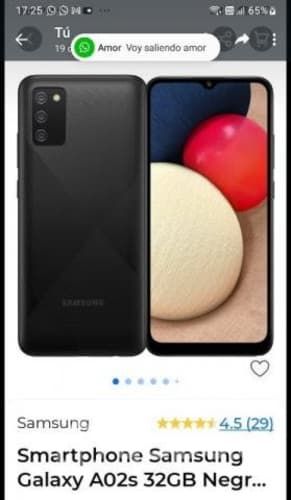 Celular Samsung galaxi A02s negro