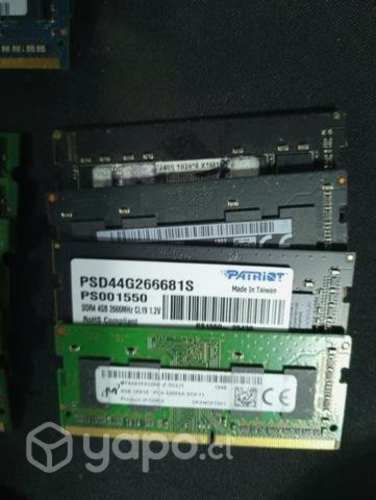 Memorias ram de PC y notebook desde las $2.000