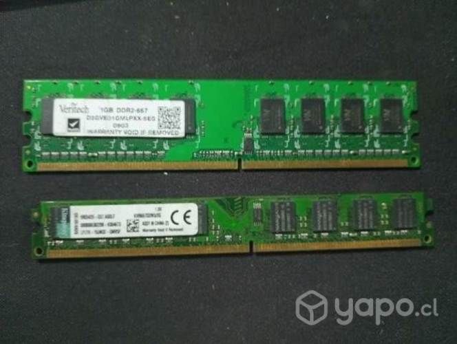 Memorias ram de PC y notebook desde las $2.000