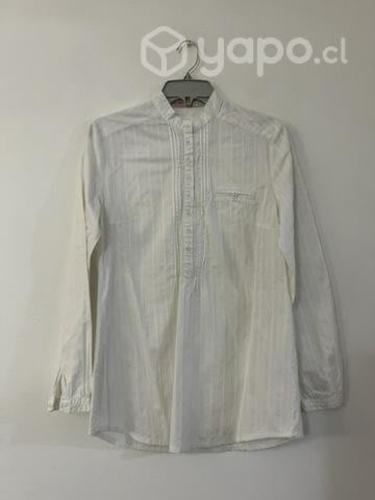 Blusa No Elástica Marca Mor Talla S Blanca