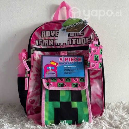 Mochila Minecraft Incluye Lonchera