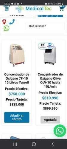 Concentrador de oxigeno 10 litros por minutos