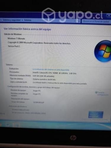 Notebook HP modelo 14-AM071LA semi-nuevo