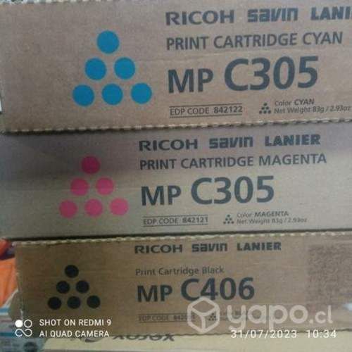 Toner Ricoh MP c305 y MP c406 originales
