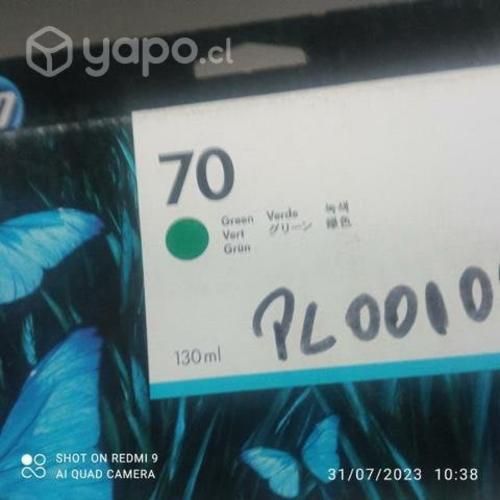 Tintas HP 70 colores originales de 130ml