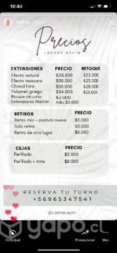 Extensiones de pestañas y cejas