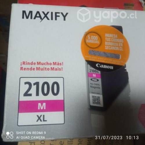 Tintas canon 2100xl colores originales de alta