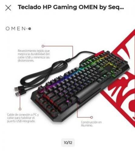 Teclado Gamer HP OMEN Sequencer Óptico Mecánico