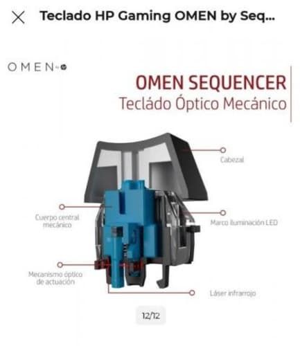 Teclado Gamer HP OMEN Sequencer Óptico Mecánico
