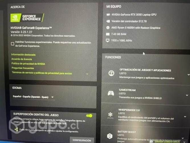 Asus tuf gaming a15 fa506icb /amd ryzen 5 / 8gb ra