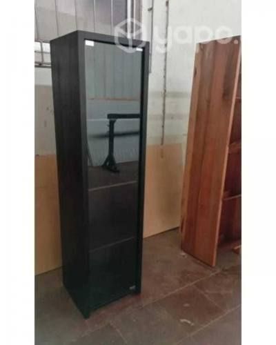 Mueble para vinilos c/puerta negro