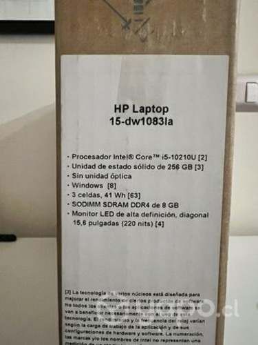Notebook HP i5 8gb ram 256 ssd 15.6" - Nueva