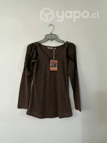 Polera Elástica Marca Mor Talla XS Taupe