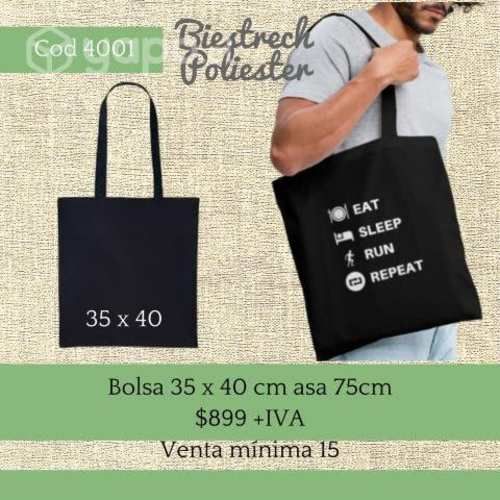 Bolsa estampado personalizacion negro