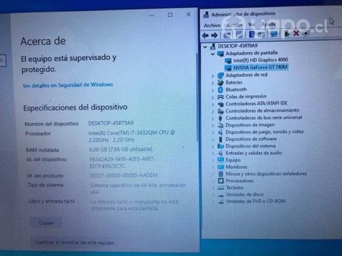 Laptop lenovo idepad Z400 funcionando (Repuestos)