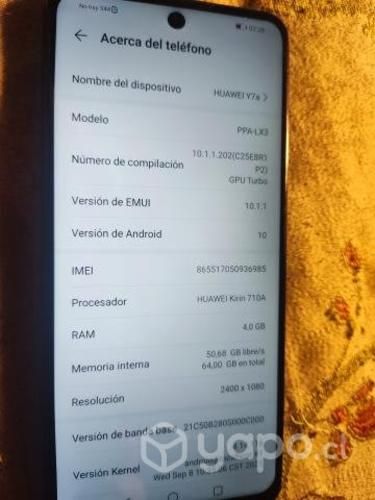 Huawei y7a sin detalles