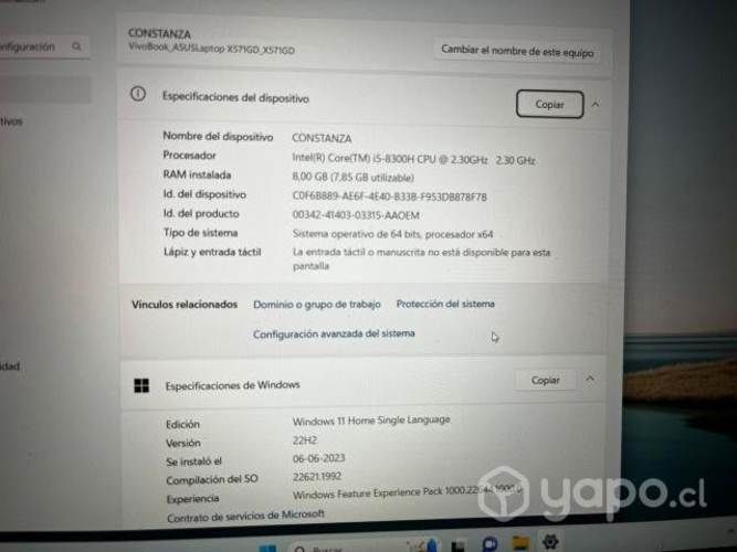 Notebook asus x571 de 15.6“