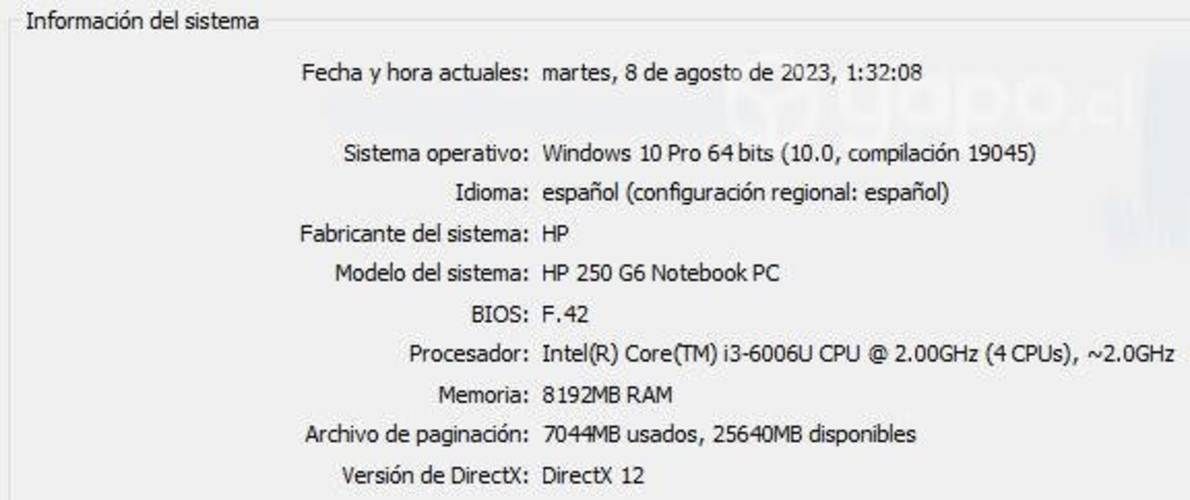 Notebook HP250g6 1TB 8gbRAM