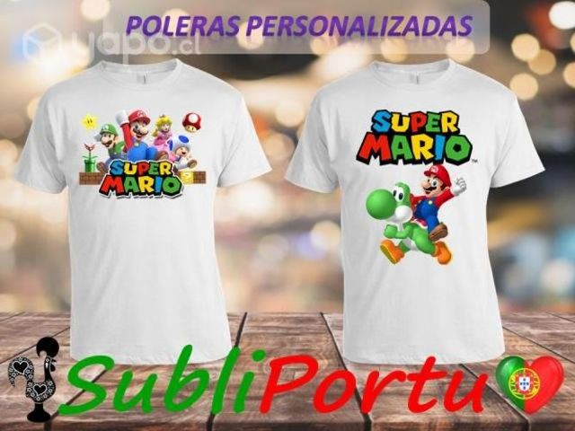 Geniales Poleras Personalizadas De Super Mario Bro