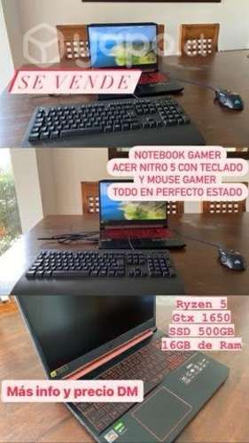 Notebook Gamer Acer nitro 5 con teclado y mouse