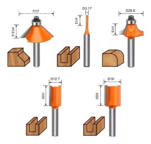 Juego Brocas Routerbit 15 Pcs 1/4 - 6.35 Mm
