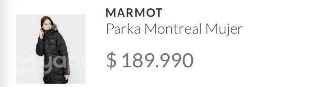 Bello abrigo Marmot originales xs,s repelente al a