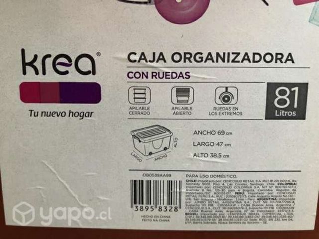 Cajas organizadoras 81 litros como nuevas