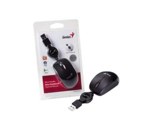 Mouse genius micro usb optico rectractil negro