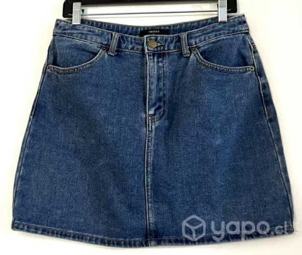 Mini Falda No Elástica Jeans Marca Forever 21 L