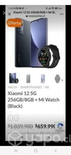 Remato Xiaomi 12 256 gb más Mi watch s1