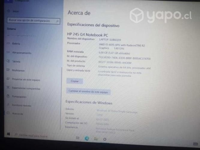 Notebook HP 245 G4 6gb ram 500 GB HDD