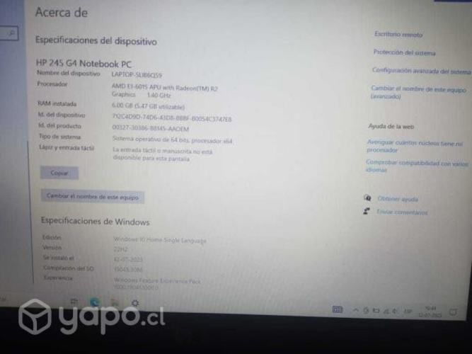 Notebook HP 245 G4 6gb ram 500 GB HDD