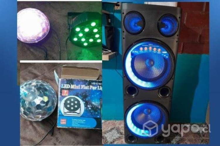 Parlantes con luces de disco