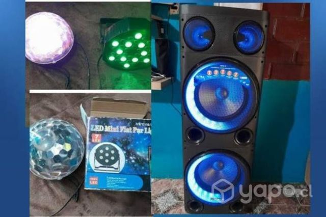 Parlantes con luces de disco