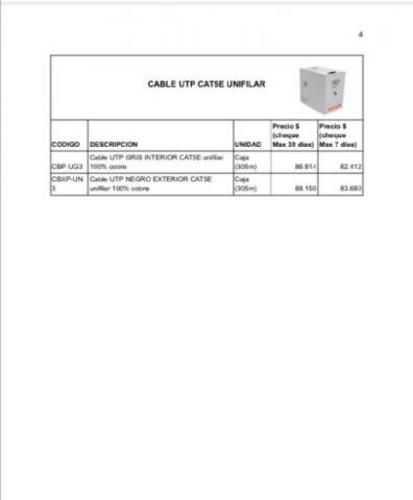 Cable UTP 100% cobré