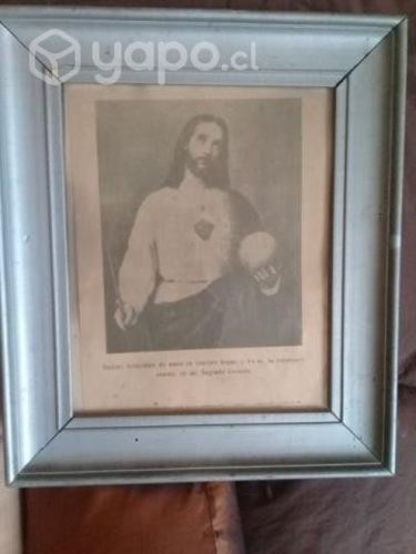 Cuadro Imagen Corazón Jesús 1935 Antiguo