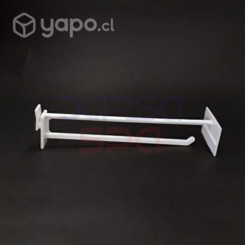 Ganchos ABS blancos con portaprecio largo 30 cms