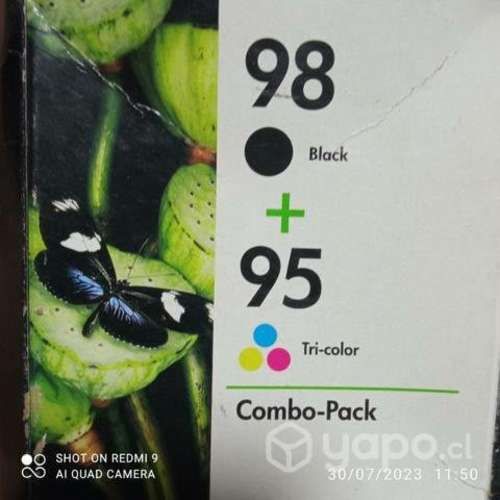 Packs de tintas hp 98 y 95 colores originales