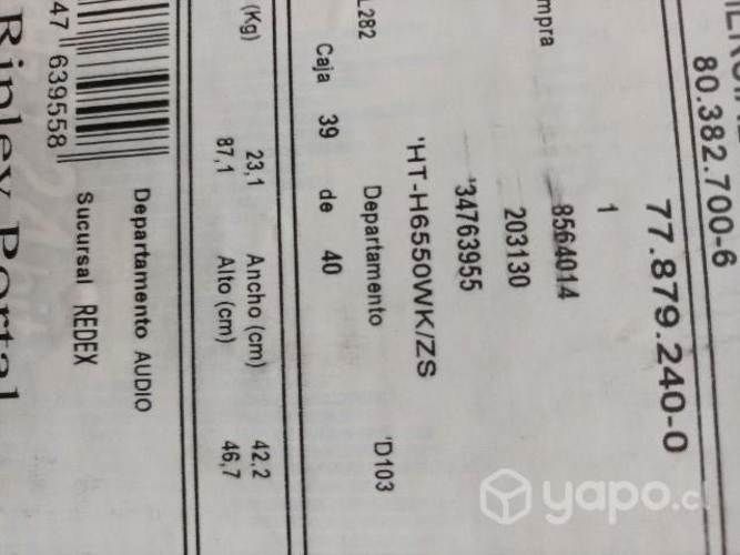 Hometheather samsung blu-ray 3D 1000wats potencia