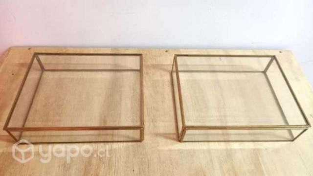 Set cajaz alzadores dulces metal cristal candy bar