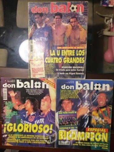 3 revistas don balón u de Chile 95 + pósters 94 95