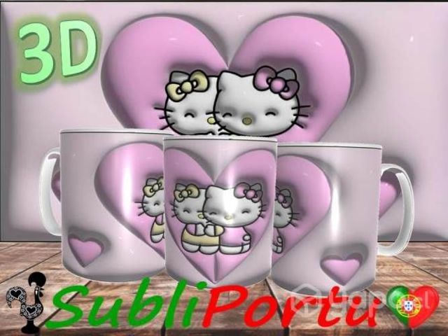 Tazas O Tazones Diseño 3D De Hello Kitty, Pequeño