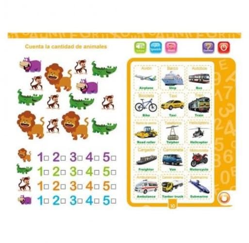 Libro interactivo de aprendizaje ingles español