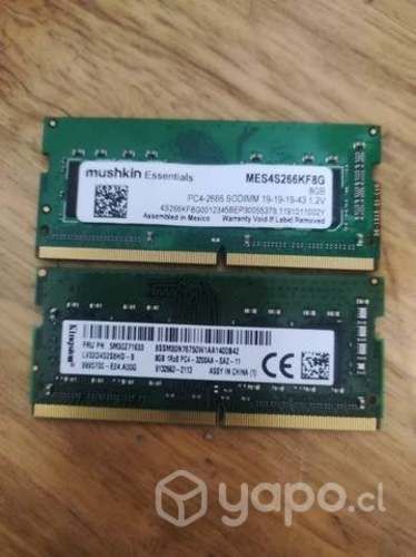 Memorias RAM de notebook