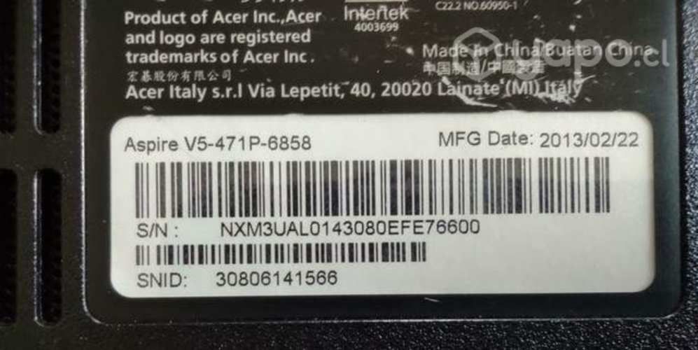 Acer Aspire V5 471p en desarme