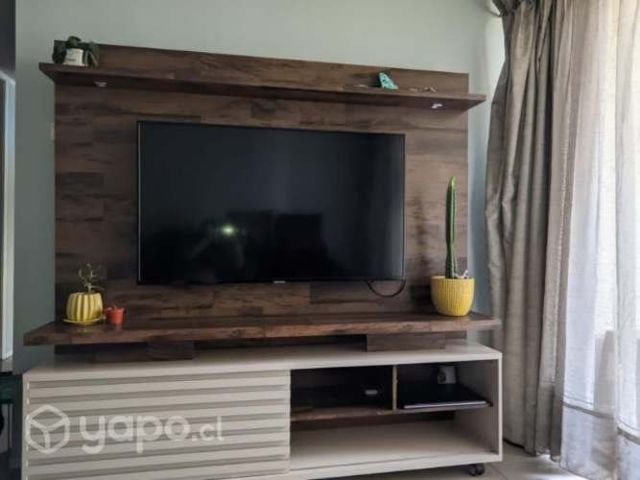 Estante moderno TV 60" 177x180x39 cm rustico/blanc