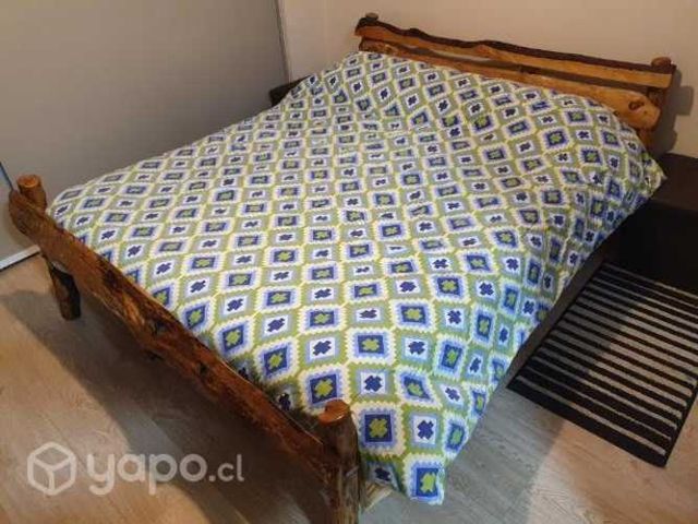Cama Rústica 2 Plazas Madera Pino Oregon Nueva